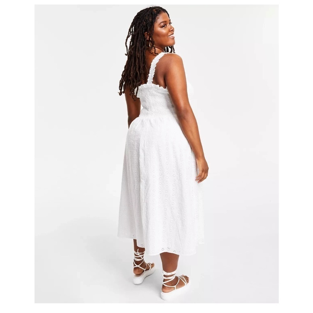 Black Tape White Eyelet Midi Dress, size S, New - Picture 3 of 8